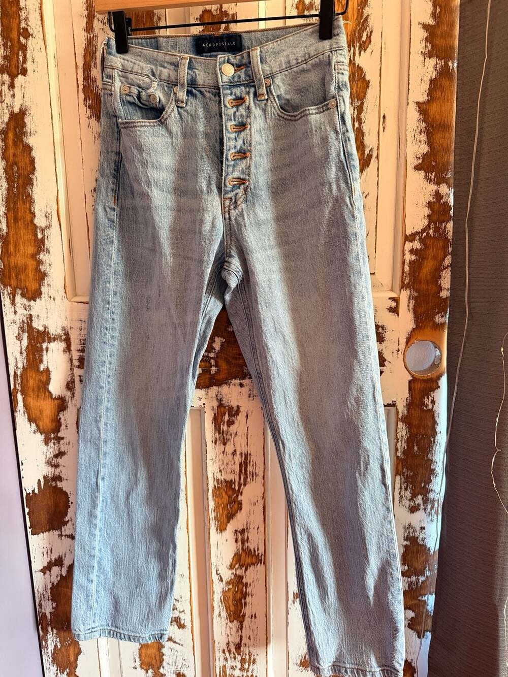 Aeropostale Vintage 90's Super High Rise Straight Leg Button-Fly Jeans Size 2